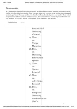 4/8/23, 3:24 PM
Notes on Marketing: Complete Notes, Lecture Notes, Short Notes and Study Notes
https://www.businessmanagement
