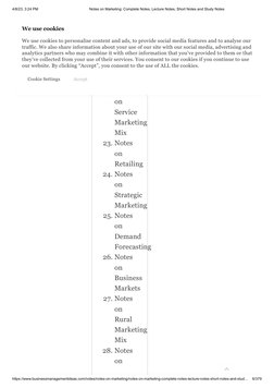 4/8/23, 3:24 PM
Notes on Marketing: Complete Notes, Lecture Notes, Short Notes and Study Notes
https://www.businessmanagement