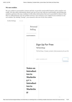 4/8/23, 3:24 PM
Notes on Marketing: Complete Notes, Lecture Notes, Short Notes and Study Notes
https://www.businessmanagement