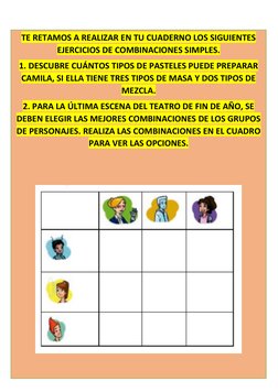 Ejercicios de Combinaciones Simples para Primaria | PDF | Color