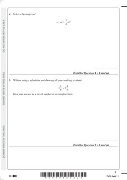 *P69488A0324*
Turn over     
3
	
 
 
4	 Make u the subject of
s = ut + 1
2 at2
.........................................