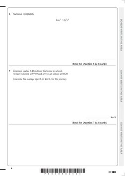 *P69488A0424*
4
	
 
 
6	 Factorise completely
2mc2 + 6p2c4
.......................................................
(Tota