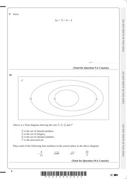 *P69488A0624*
6
	
 
 
9	 Solve
2(x + 7) = 5x – 6
x = .......................................................
(Total for