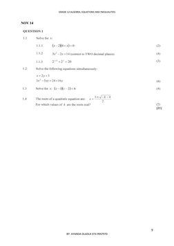 Grade 12 Algebra Revision Pack | PDF | Equations | Mathematics
