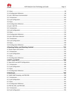 HCIP-Datacom-Core Technology Lab Guide
Page 6
3.1.3 Quiz ............................................................