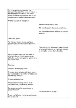Grade 9 English Lesson Plan: Literary Devices | PDF | Metaphor ...