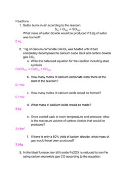 Moles Revision Questions and Answers | PDF | Oxide | Mole (Unit)