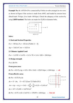 DESIGN OF STEEL STRUCTURES.
 
......
..............................
..........................
 Tension Members 
 
20
 
 
Mar