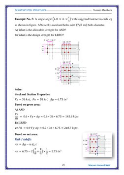 DESIGN OF STEEL STRUCTURES.
 
......
..............................
..........................
 Tension Members 
 
21
 
 
Mar