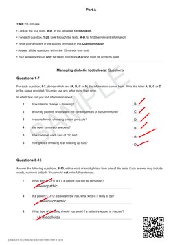 SAMPLE
[CANDIDATE NO.] READING QUESTION PAPER PART A  02/04
Part A
TIME: 15 minutes
• Look at the four texts, A-D, in the sep