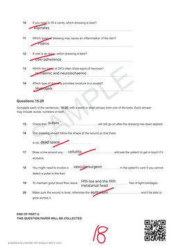 SAMPLE
[CANDIDATE NO.] READING TEXT BOOKLET PART A  03/04
10 
If you need to ﬁ ll a cavity, which dressing is best? 
11 
Whic