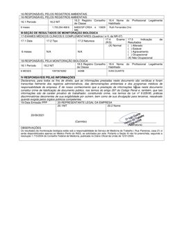 16-RESPONSÁVEL PELOS REGISTROS AMBIENTAIS 
16-RESPONSÁVEL PELOS REGISTROS AMBIENTAIS 
16.1 Período 
16.2 NIT 
16.3 Registro