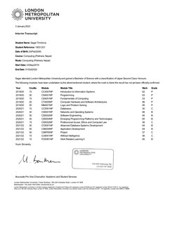 Interim Transcript for Sagar Timilsina | PDF | Computing | Computer Science