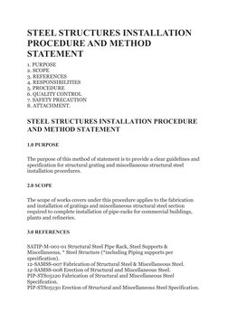 Steel Structures Installation Method Statement | PDF | Structural Steel ...