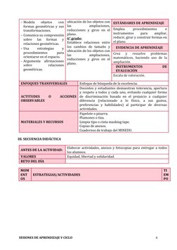 - Modela  objetos  con
formas geométricas y sus
transformaciones.
- Comunica su comprensión
sobre  las  formas  y
relaciones