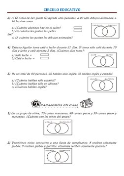 Problemas de Conjuntos para Tercer Grado | PDF