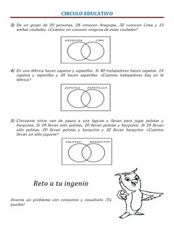 Problemas de Conjuntos para Tercer Grado | PDF