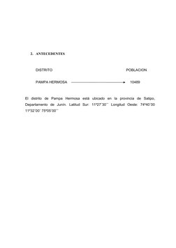 2. ANTECEDENTES
DISTRITO                                                                           POBLACION
PAMPA HERMOSA