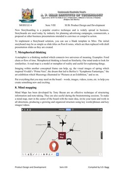 MODULE 4                      Sem: VIII               SUB: Product Design and Development 
Product Design and Development