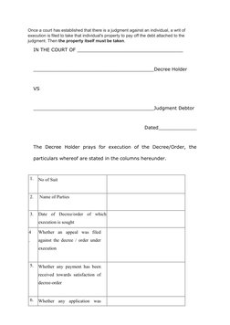 Execution Petition Draft and Procedure | PDF | Judgment (Law) | Lawsuit