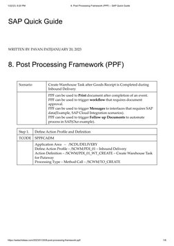 SAP PPF Framework Quick Guide | PDF | Version Control | Software ...