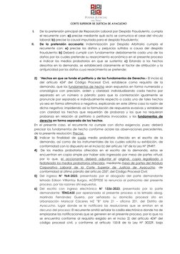 CORTE SUPERIOR DE JUSTICIA DE AYACUCHO 
 
I. 
De la pretensión principal de Reposición Laboral por Despido Fraudulento,