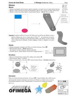Curso de Corel Draw       
© Ofimega Acadèmies. Salou  
Pág 4 
Efectos 
Mezcla 
 Dibuja un rectángulo azul en la parte super