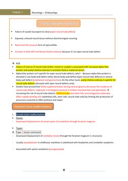 Chapter 1 
Neurology – Embryology 
 
 
 
8 
 
 
 
 
 
 
 
 
 
 
 
❖ N.B: 
▪ 
Failure of closure of neural tube (eithe