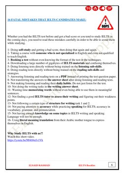 ELSAID RASHAD                                               IELTS Booklet
 
 
 
ES THAT IELTS CANDIDATES MAKE:
16 FATAL