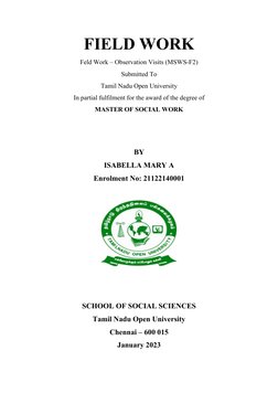 MSW Field Work Report Submission | PDF