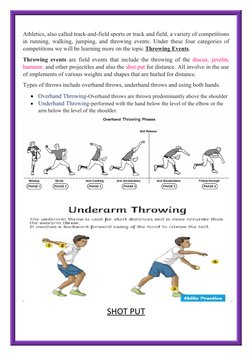 Athletics, also called track-and-field sports or track and field, a variety of competitions
in running, walking, jumping, and