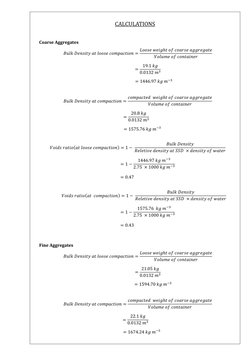CALCULATIONS 
Coarse Aggregates