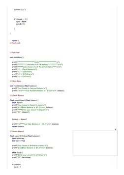 C Program For ATM Machine With Source Code | PDF | Automated Teller ...
