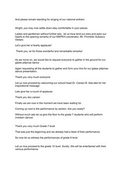 MAPEH Culminating Activity Script | PDF | Art