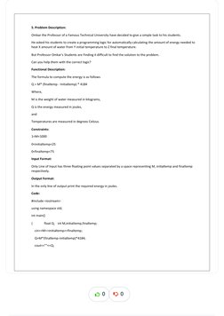 5. Problem Description:
Omkar the Professor of a Famous Technical University have decided to give a simple task to his stude