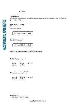 Ejercicios de Factoriales Resueltos | PDF | Combinatoria | Aritmética