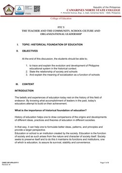 Historical Foundations of Philippine Education | PDF | Sparta | Schools