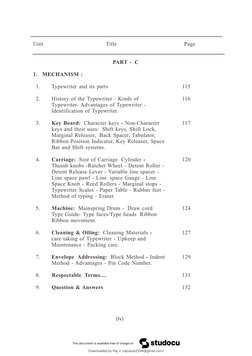 Unit                     
Title                                        
 Page
PART -  C
  1.   MECHANISM :
1.  
Typewriter