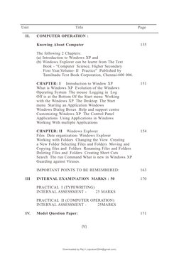 Unit
                    
Title                                        
        Page
II. 
COMPUTER OPERATION :
Knowing About