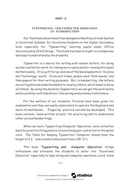 TYPEWRITING AND COMPUTER OPERATION 
AN  INTRODUCTION
Our Tamilnadu Government has designed a New Educational System 
in Vocat