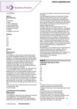 Business Partner b2 Unit Tests Answer Key | PDF | Supply Chain | Recession