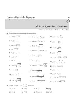 8
Guia de Ejercicios - Funciones
Universidad de la Frontera
Departamento de Matemática y Estadística
Profesores: Ana Cecilia