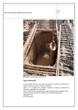 Bored Cast-In-Situ Piles Method Statement | PDF | Deep Foundation | Soil