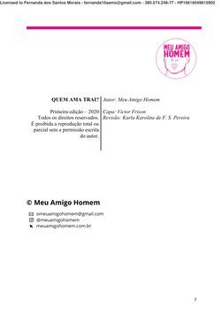 2 
 
 
 
QUEM AMA TRAI? 
 
Primeira edição – 2020 
Todos os direitos reservados. 
É proibida a reprodução total ou 
parcial s