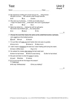 Focus3 2E Test Unit2 GroupB 1kol | PDF
