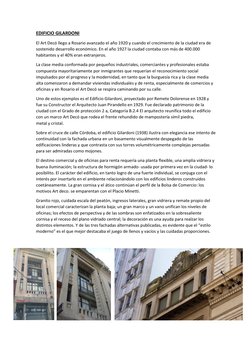 EDIFICIO GILARDONI 
El Art Decó llego a Rosario avanzado el año 1920 y cuando el crecimiento de la ciudad era de 
sostenido d