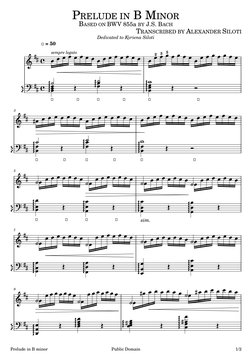 PRELUDE IN B MINOR
TRANSCRIBED BY ALEXANDER SILOTI
Dedicated to Kyriena Siloti
BASED ON BWV 855a BY J.S. BACH






