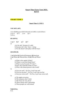 Smart Time 1 & 2 Test Keys 2021 | PDF | Art