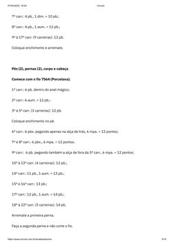 07/04/2023, 18:24
Círculo
https://www.circulo.com.br/receitas/taurina
3/10
7ª carr.: 4 pb., 1 dim. = 10 pb.;
8ª carr.: 4 pb.,