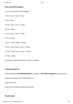 07/04/2023, 18:24
Círculo
https://www.circulo.com.br/receitas/taurina
9/10
Com o fio 2194 (Turquesa):
1ª carr.: 6 pb. dentro